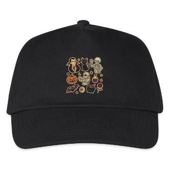 Spooky Halloween Sticker Set - Kids’ Baseball Cap - black - Front