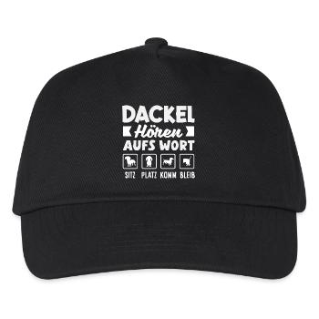 Dackel Hören Aufs Wort - Kinder Basecap - Schwarz - Vorne