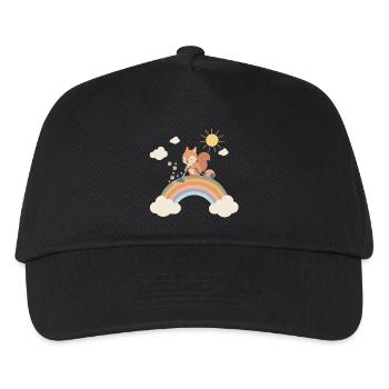 Squirrel sucks the rainbow - Kids’ Baseball Cap - black - Front
