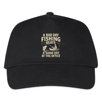 Bad Day Fishing Beats a Good Day at the Office - Kids’ Baseball Cap - black - Front