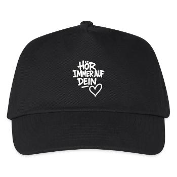 Hör immer auf dein Herz - Kinder Basecap - Schwarz - Vorne