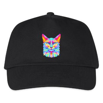 Geometric Cat Burst - Kids’ Baseball Cap - black - Front