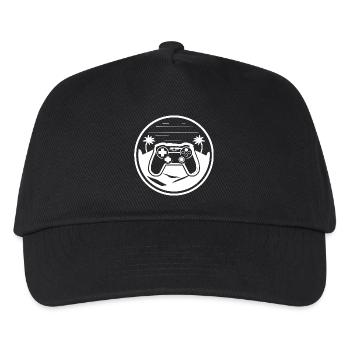 Gamepad Grafik - Kinder Basecap - Schwarz - Vorne