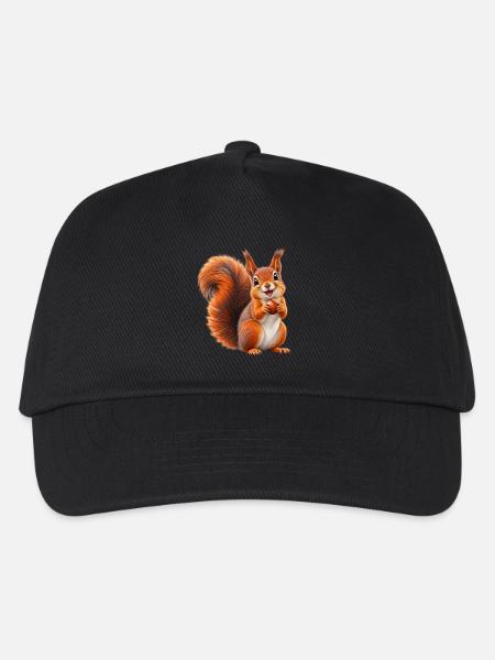 Nussliebendes Eichhörnchen - Kinder Basecap - Schwarz