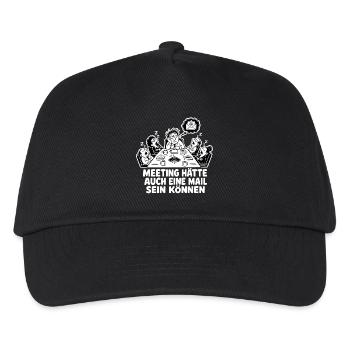 Meeting hätte auch eine Mail sein können – Shirt - Kinder Basecap - Schwarz - Vorne