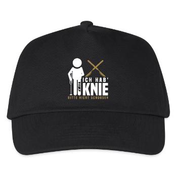 Ich hab Knie - Bitte nicht schubsen - Kinder Basecap - Schwarz - Vorne