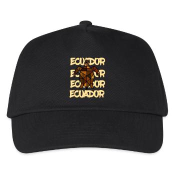 Geometrische Schildkröte Ecuador - Kinder Basecap - Schwarz - Vorne