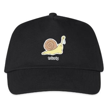 träurig – Schnecke Meme - Kinder Basecap - Schwarz - Vorne