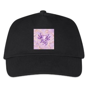 Axolotl Purple Metallic auf Goldmarmor - Kinder Basecap - Schwarz - Vorne