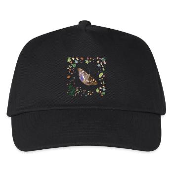 Kleiner Schillerfalter mit Herbstlaub - Kinder Basecap - Schwarz - Vorne