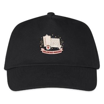 Familienchaos-Managerin Lustiger Mama Spruch - Kinder Basecap - Schwarz - Vorne