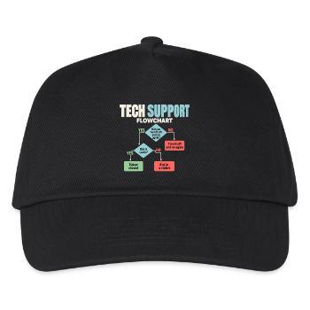IT Support Flowchart Helpdesk Humor - Kinder Basecap - Schwarz - Vorne