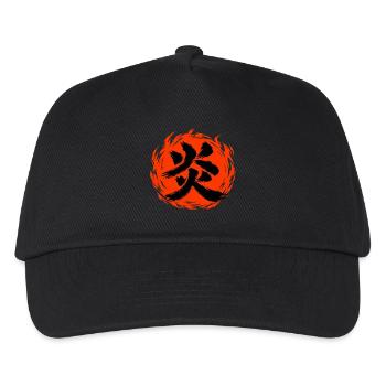 KANJI-RESONANZ | Flamme — Brennendes Riff - Kinder Basecap - Schwarz - Vorne