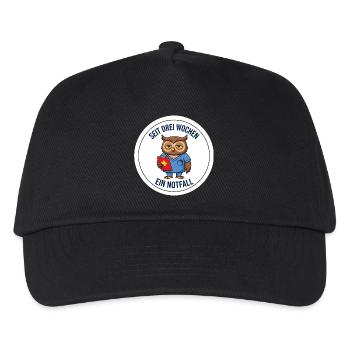 Notdienst Tierarzt Eule Nachtschicht Spruch Shirt - Kinder Basecap - Schwarz - Vorne