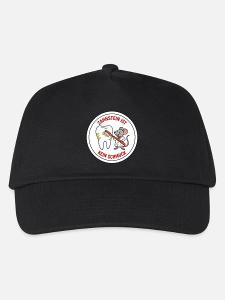 Tierzahnheilkunde Maus Zahnstein Spruch Shirt - Kinder Basecap - Schwarz