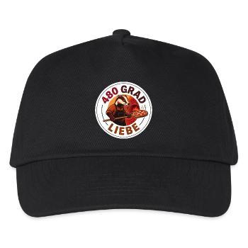 Neapel Pizza Bäcker 480 Grad Gastronomie Motiv - Kinder Basecap - Schwarz - Vorne