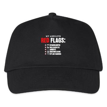 Gamer Red Flags Grafik – Lustiges Gaming Design - Kinder Basecap - Schwarz - Vorne