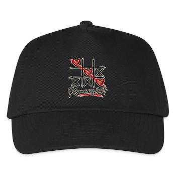 Tic-Tac-Toe-  Römer 8,37 Christliches Design - Kinder Basecap - Schwarz - Vorne