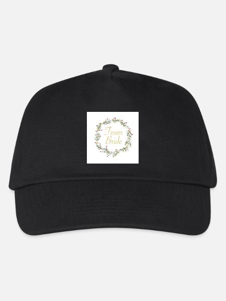 Team Bride mit Blumenkranz - Kinder Basecap - Schwarz