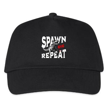 Spawn Die Repeat Raptor Gaming Design Dino - Kinder Basecap - Schwarz - Vorne