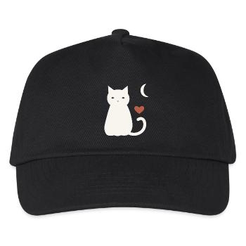 Halloween Katze Herren - Kinder Basecap - Schwarz - Vorne