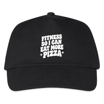 Fitness so i can eat more pizza - Kinder Basecap - Schwarz - Vorne