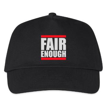 Fair Enough Witty Funny Sarcastic Spruch Logo Text - Kinder Basecap - Schwarz - Vorne