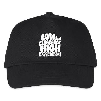 Hundehumor – Low Clearance High Expectations - Kinder Basecap - Schwarz - Vorne