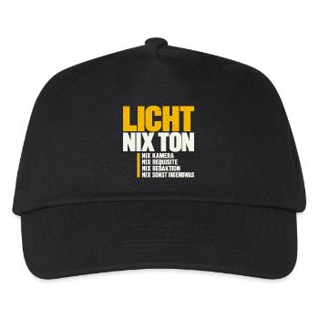 Licht nix Ton – Fernsehtechnik Humor - Kinder Basecap - Schwarz - Vorne