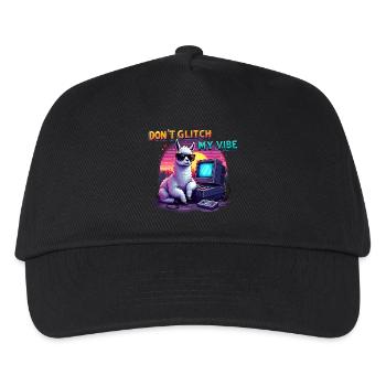 Don't Glitch my Vibe - Retro Gaming Alpaka - Kinder Basecap - Schwarz - Vorne