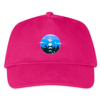Wald Natur Mondphase Mond mystisch - Kinder Basecap - Fuchsia - Vorne
