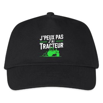 I can't I have Tractor (Green) - Kids’ Baseball Cap - black - Front