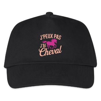 I can't, I have pink horse - Kids’ Baseball Cap - black - Front