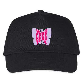wild free beautiful - Schmetterling - Kinder Basecap - Schwarz - Vorne