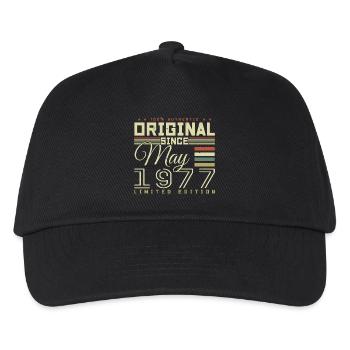 Gift Anniversaire Mai 1977, Gift May 1977 - Kinder Basecap - Schwarz - Vorne