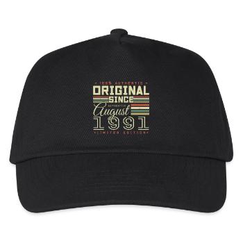 August 1991 Retro August 1991 August 1991 Anniversary - Kids’ Baseball Cap - black - Front