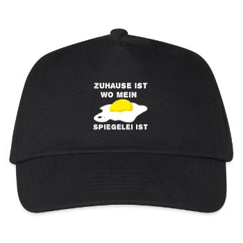 Zuhause Ist Wo Mein Spiegelei Ist Eierfan - Kinder Basecap - Schwarz - Vorne
