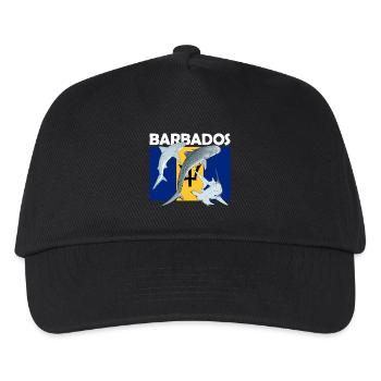 Flag of Barbados Tiger Shark Hammerhead Shark - Kids’ Baseball Cap - black - Front