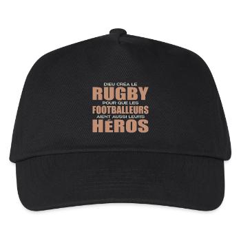 Rugby, Rugby Sport, Rugby Humor, Rugby - Kinder Basecap - Schwarz - Vorne