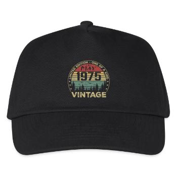 Mai 1975 Mai 1975, Jahrgang Mai 1975 Mai 1975 - Kinder Basecap - Schwarz - Vorne