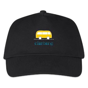 KLETTERN. KLETTERN. VAN. KLETTERN. STEIGEN. - Kinder Basecap - Schwarz - Vorne