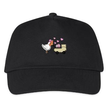 Henne Huhn Hühner Geflügel Baby Ei Eier - Kinder Basecap - Schwarz - Vorne