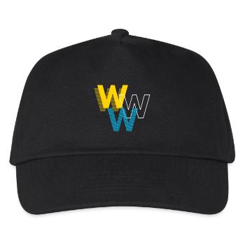W Lettering Design Geschenke - Kinder Basecap - Schwarz - Vorne