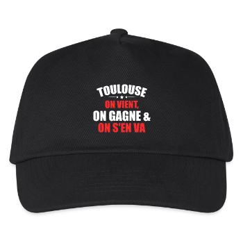 Rugby Toulouse Humor Geschenk Unterstützer - Kinder Basecap - Schwarz - Vorne