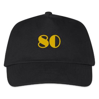 80. 80 YEARS. 80TH ANNIVERSARY. BIRTHDAY 80 YEARS. - Kids’ Baseball Cap - black - Front