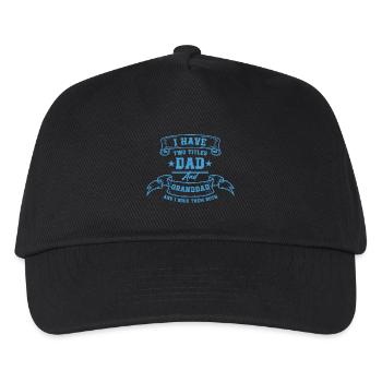 Ich habe zwei Titel: Papa und Opa Geschenk - Kinder Basecap - Schwarz - Vorne