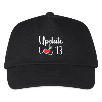 Update auf 13 - Lustiger 13. Geburtstag - Kinder Basecap - Schwarz - Vorne