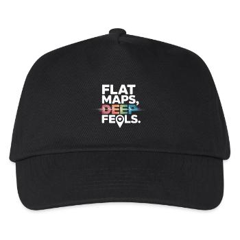 Flache Karten Deep Feels Geografie Kartografie - Kinder Basecap - Schwarz - Vorne