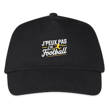 Ich kann nicht, ich habe Fußball - Kinder Basecap - Schwarz - Vorne