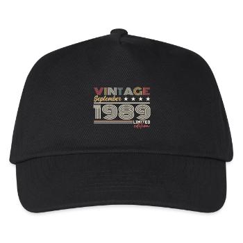 Jahrgang September 1989 September 1989 September - Kinder Basecap - Schwarz - Vorne